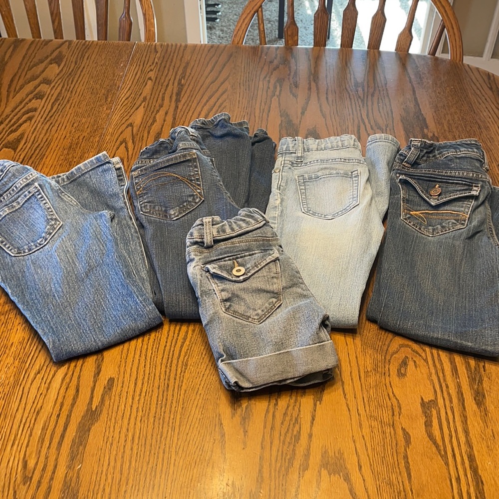Lot of 5 Girls 8 Slim Jeans and Shorts